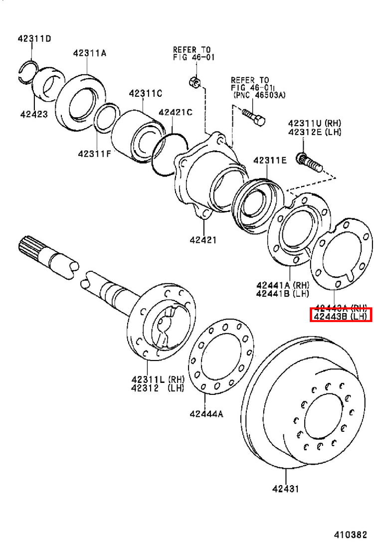 Genuine Toyota LandCruiser 79 Series LJ Rear RH Axle Spindle Gasket