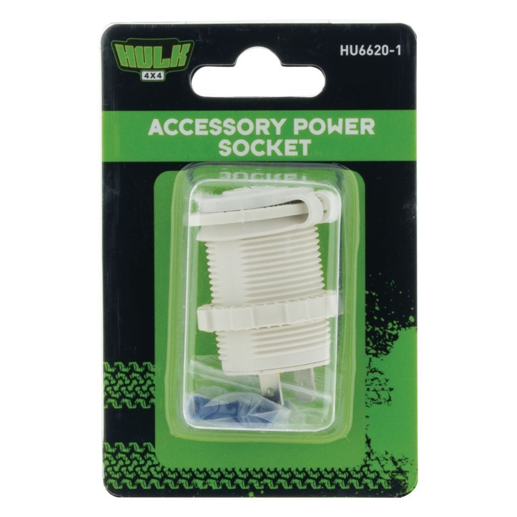 Hulk 4x4 HU6620-1 Accessory Power Socket White 12/24v 20a @12v Non Led 29mm
