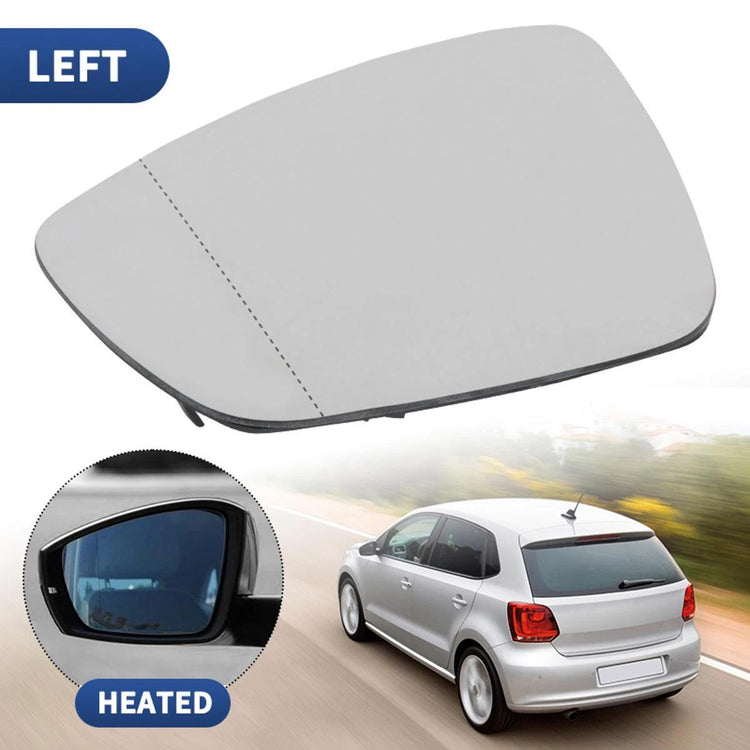 For VW POLO 2010-2017 Left Passenger Side Mirror Glass Heated Convex Base Plate