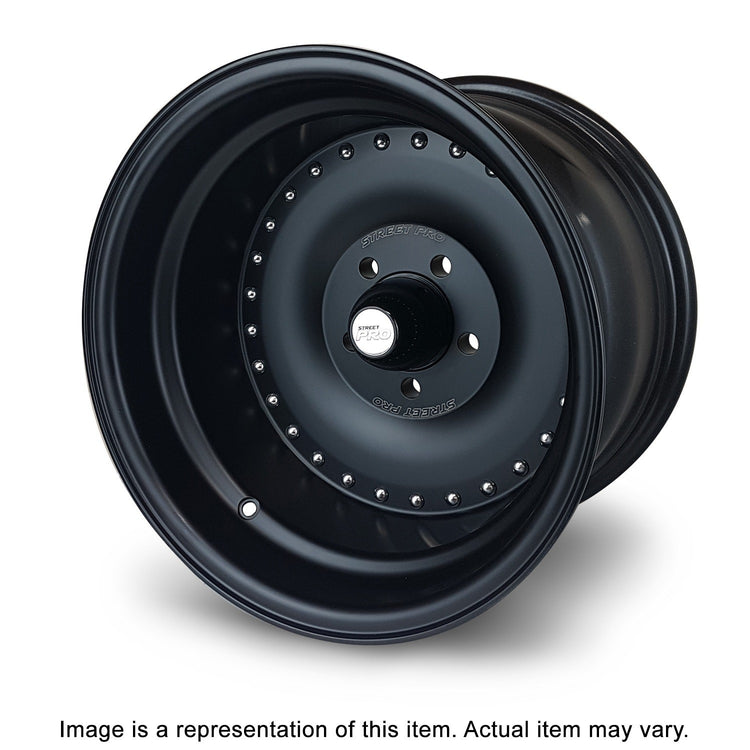 Street Pro 007 Series Wheel Blk 15x6'Ford 5 x 4.5' Bolt Circle 03.5' Back Space