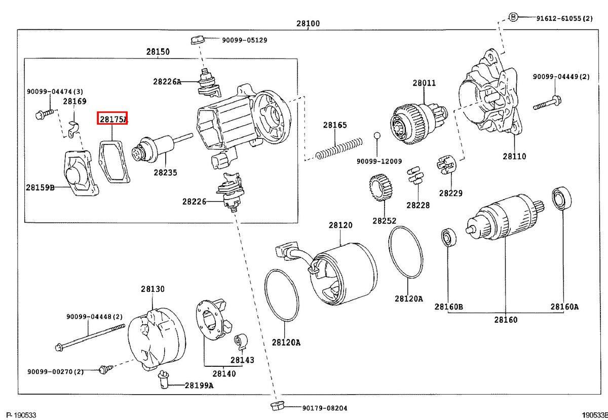 Genuine Camry VCV10 SXV23 SXV20 SXV11 Starter Magnetic Switch Cover Gasket