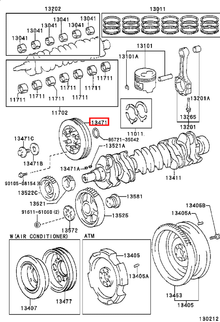Genuine LandCruiser HZJ81 HZJ80 1HZ Crankshaft Harmonic Balancer Pulley
