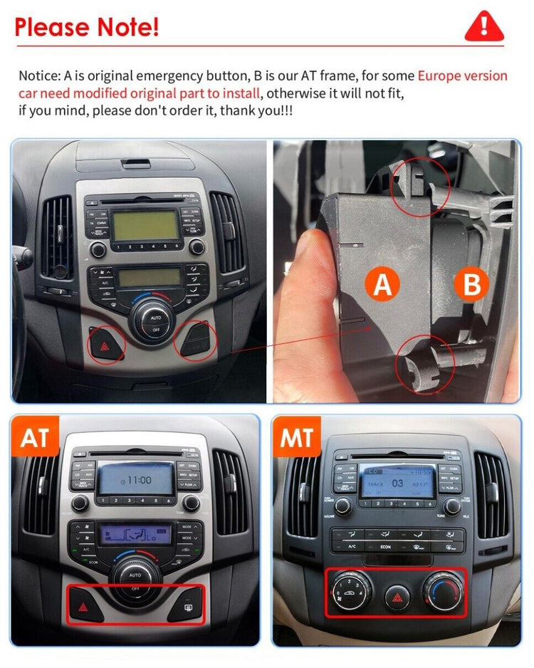 Wireless Carplay For Hyundai I30 2006-2011 Car Radio Android 13 Stereo GPS Navi