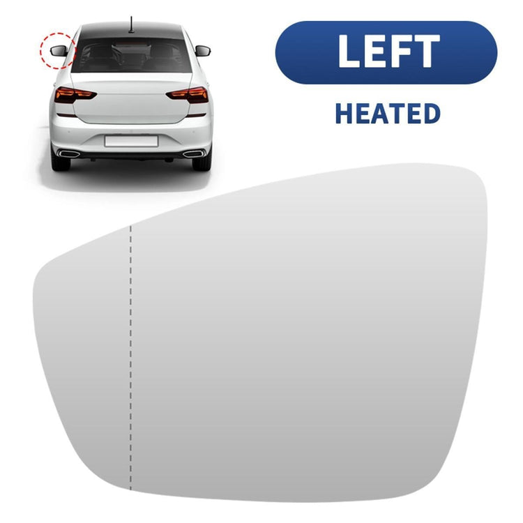 Left Passenger Side Mirror Glass For VW Polo Heated Convex Back Plate