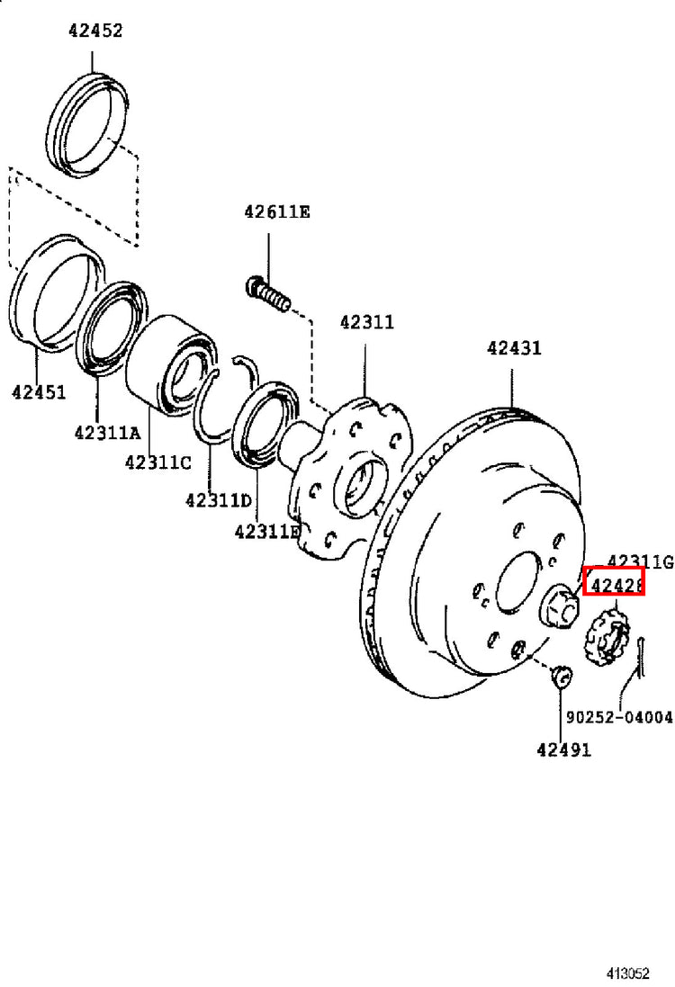 Genuine Grand HiAce VCH16 Hiace KLH28 KLH22 KLH18 KLH12 Rear Axle Lock Nut Plate