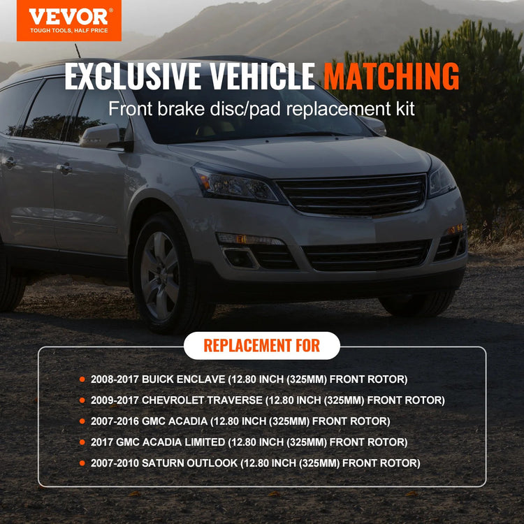 VEVOR Front Brake Kit Compatible with 2007-2017 Chevy Traverse, Buick Enclave...