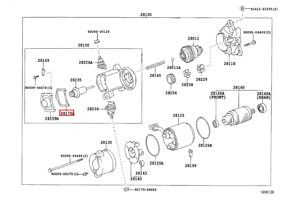 Genuine Camry VCV10 SXV23 SXV20 SXV11 Starter Magnetic Switch Cover Gasket