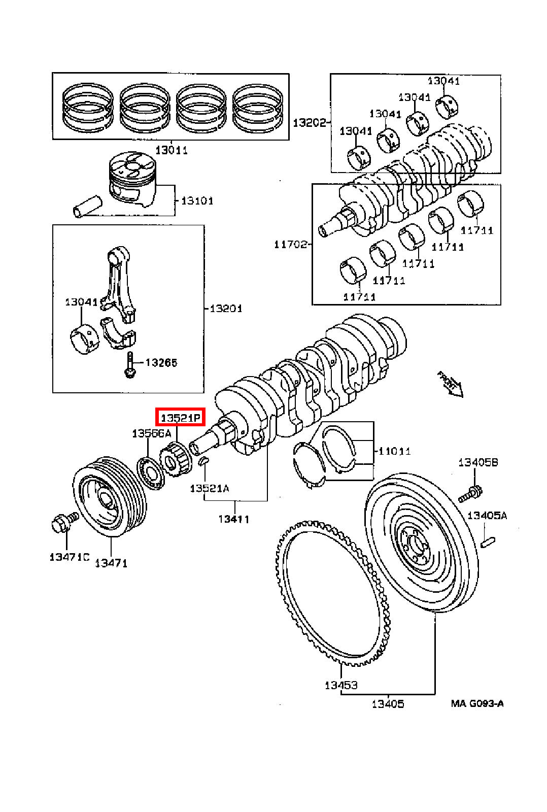 Genuine Corolla AE104 AE103 AE102 1.8 1.6 Crankshaft Timing Gear Sprocket Pulley