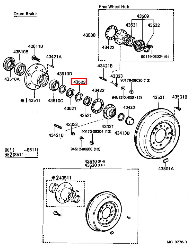 Genuine Dyna LY230 LY220 Dyna ToyoAce KDY220 Front Wheel Bearing Lock Tab Washer