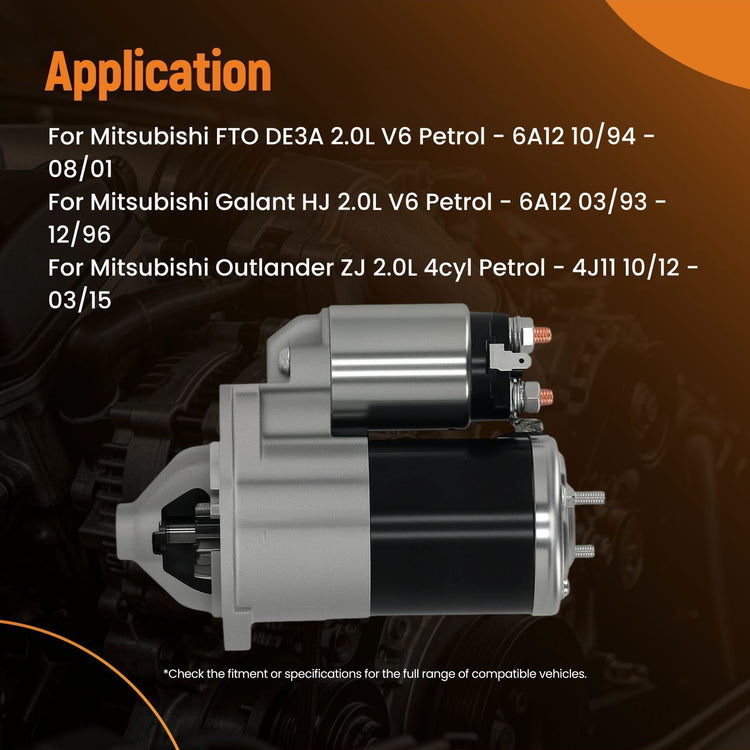 Starter Motor for Mitsubishi FTO 2.0L V6 1994 1995-2001 S06-531 CW 12V 1.2kW