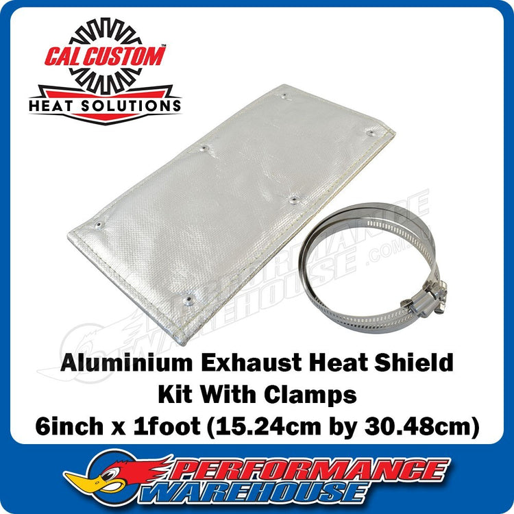 Exhaust Heat Shield Kit W/Clamps, 6" X 1', Aluminium - CAL-H1600AL