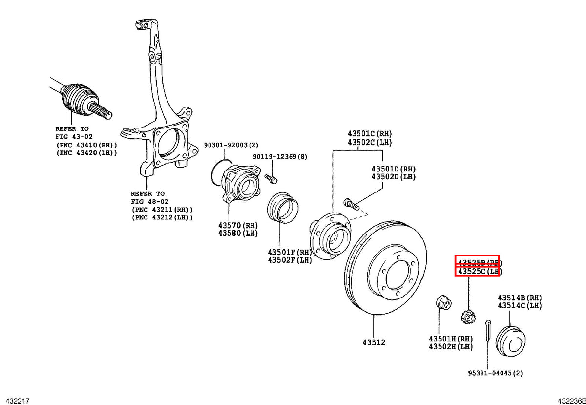 Genuine Regius Ace TRH229 Sequoia UCK45 Front Axle Outer CV Joint Lock Nut Cap