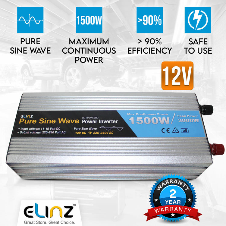 Pure Sine Wave Power Inverter 1500w/3000w 12v-240v AUS Car Boat Caravan Camping