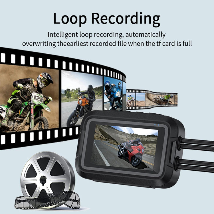 Dual 1080P Motorcycle DVR Dash Cam Front Rear Camera WiFi GPS Waterproof