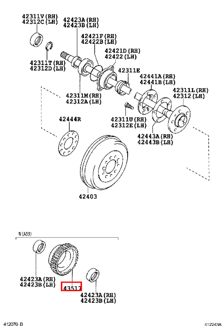 Genuine Hilux KZN165 KUN36 KUN35 KUN26 KUN25 KUN16 KUN15 Rear Axle ABS Rotor