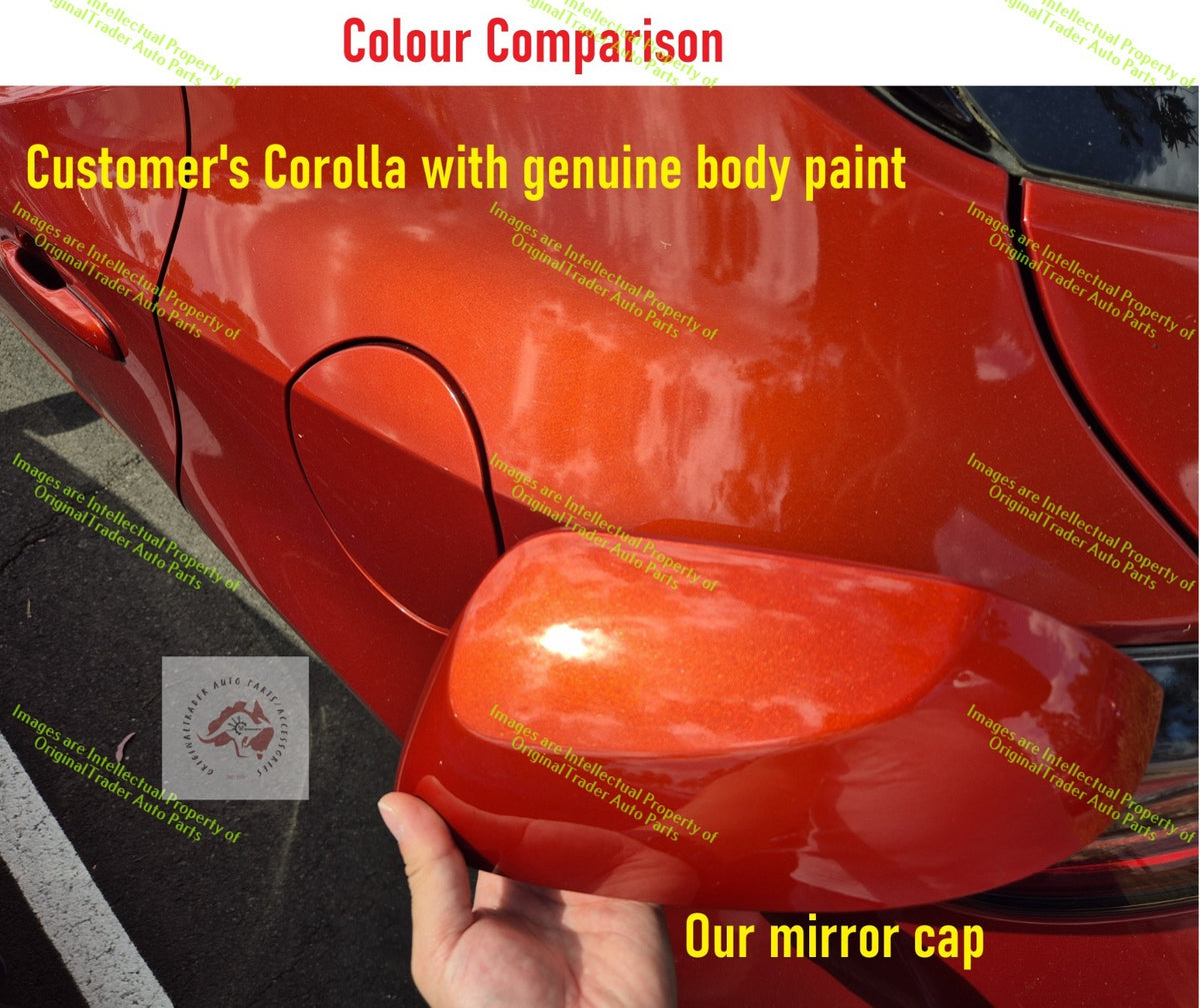 Left Side Mirror Cover Cap Case for Toyota Corolla E210 Series Volcanic Red 3U4