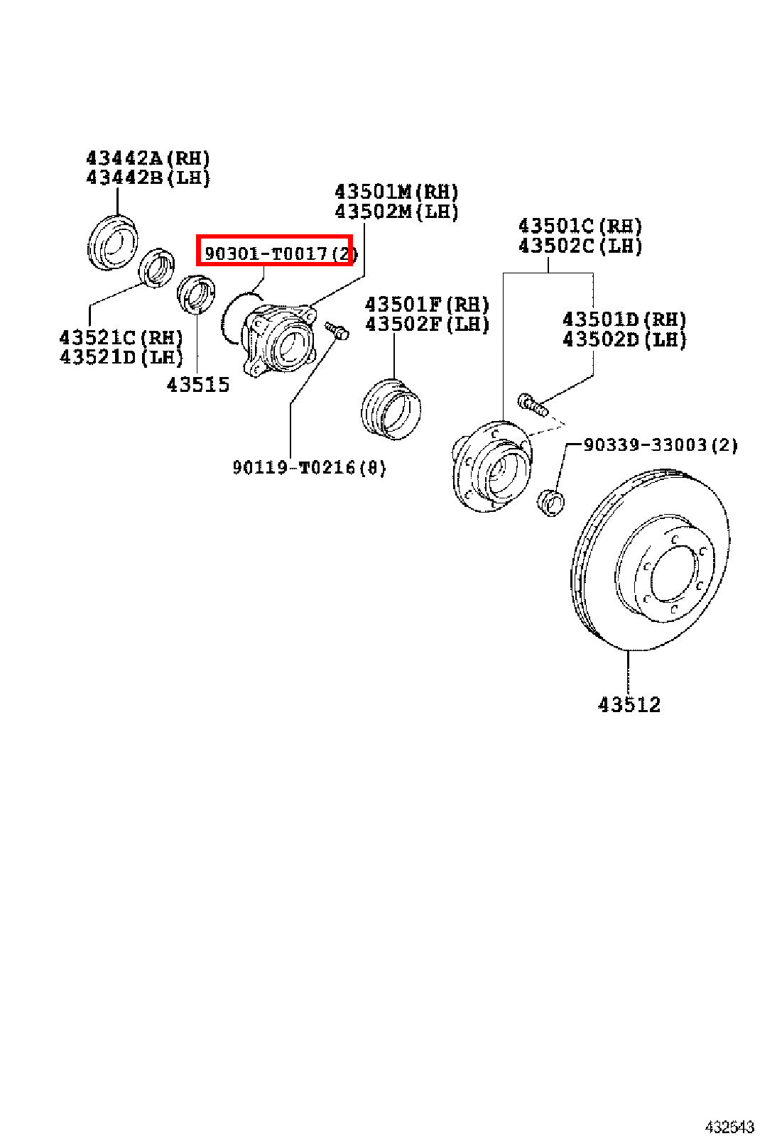 Genuine Hilux TGN36 Front Wheel Bearing Seal O Ring