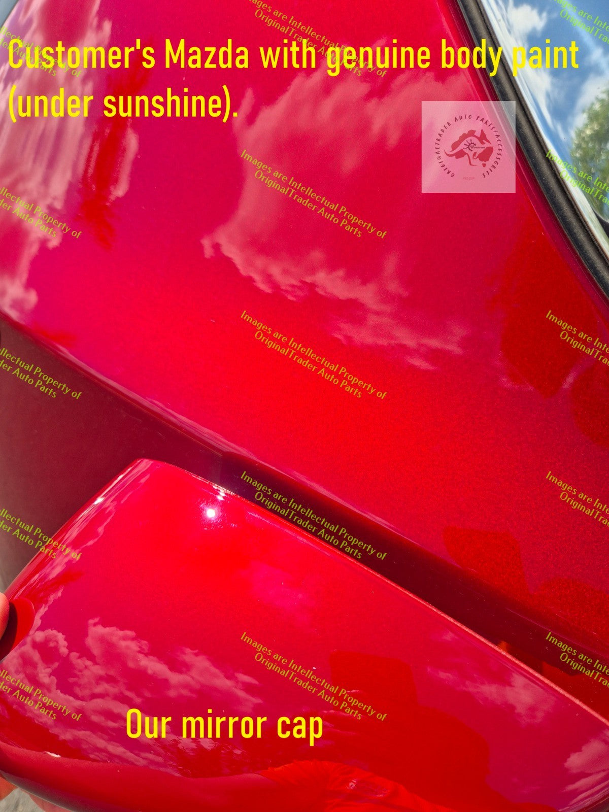 Left Door Mirror Cap Cover for Mazda 3 BN Series Soul Red Crystal Metallic 46V