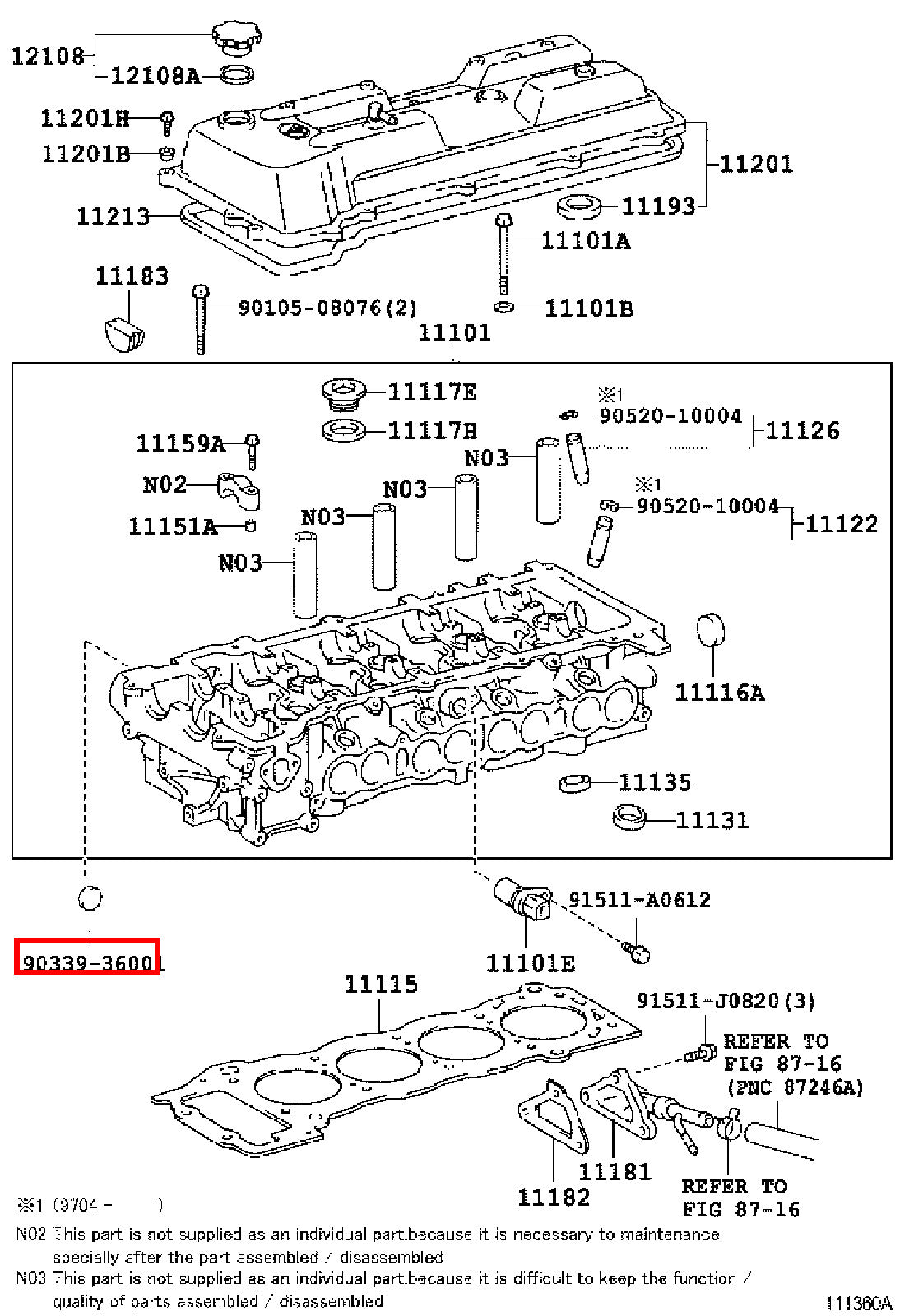 Genuine 4Runner RZN185 RZN180 Avensis ST220 Caldina ST210 Cylinder Head Plug