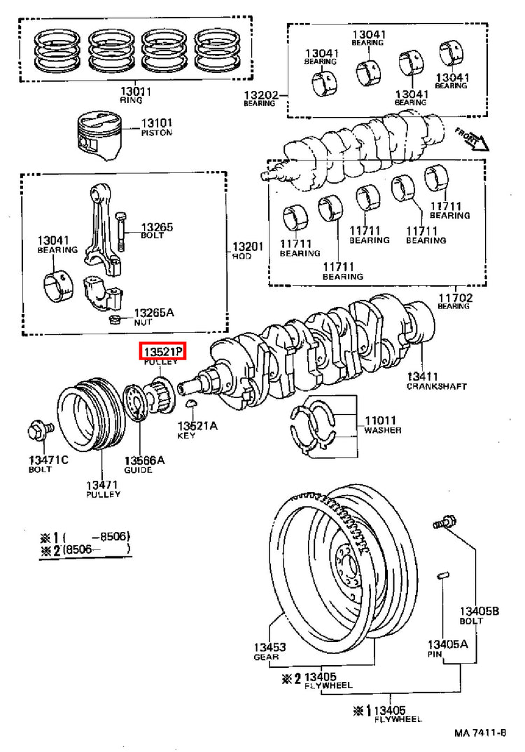 Genuine Celica AT160 4AG 4AGE Crankshaft Timing Gear Sprocket Pulley