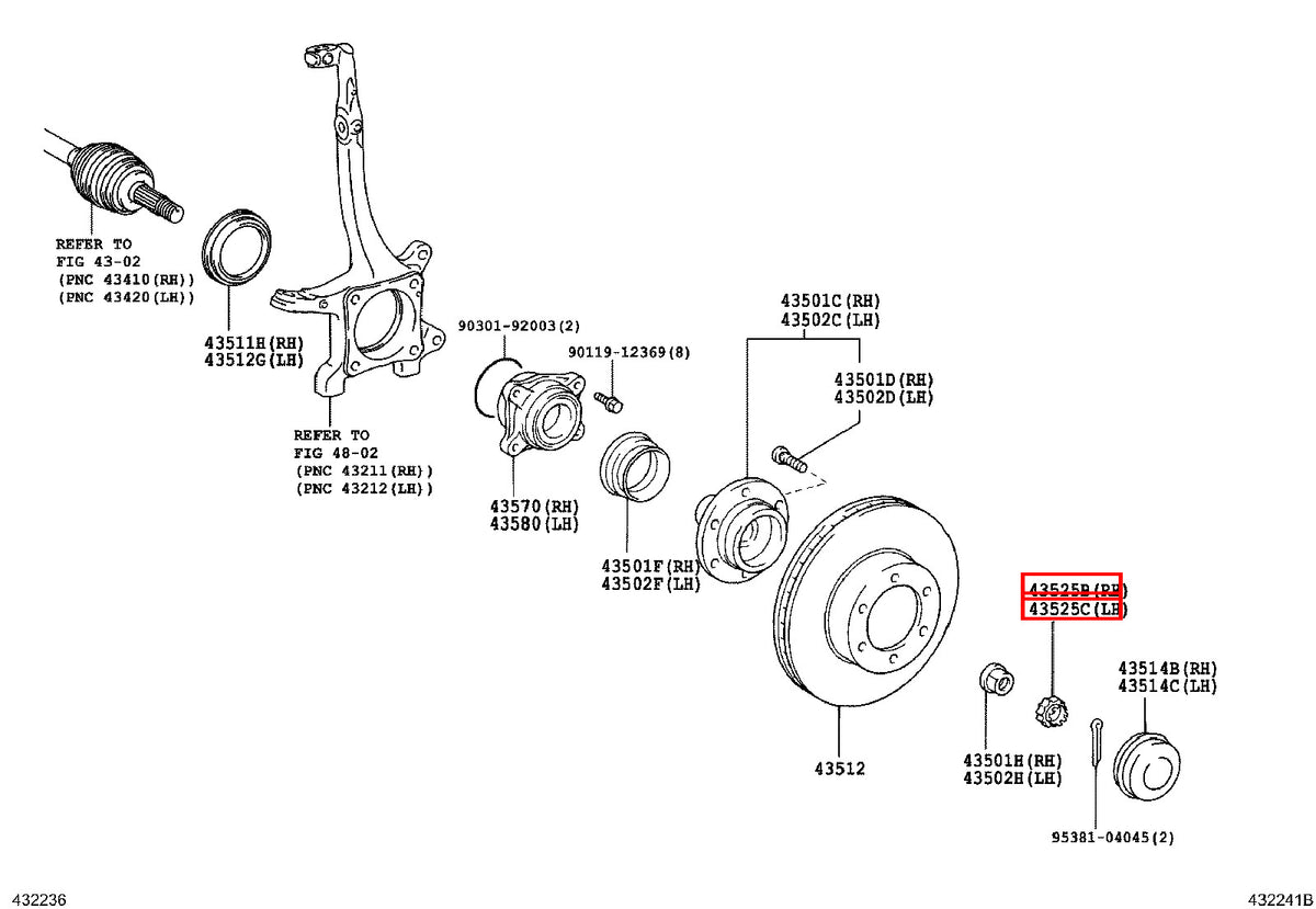 Genuine Regius Ace TRH229 Sequoia UCK45 Front Axle Outer CV Joint Lock Nut Cap