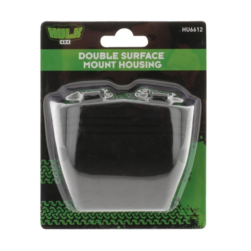 Hulk 4x4 HU6612 Accessory Power Socket Black Double Surface Mount Housing