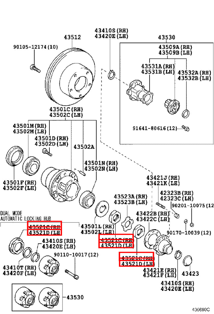 Genuine Toyota LandCruiser VDJ79 VDJ78 VDJ76 Front Wheel Adjusting Nut
