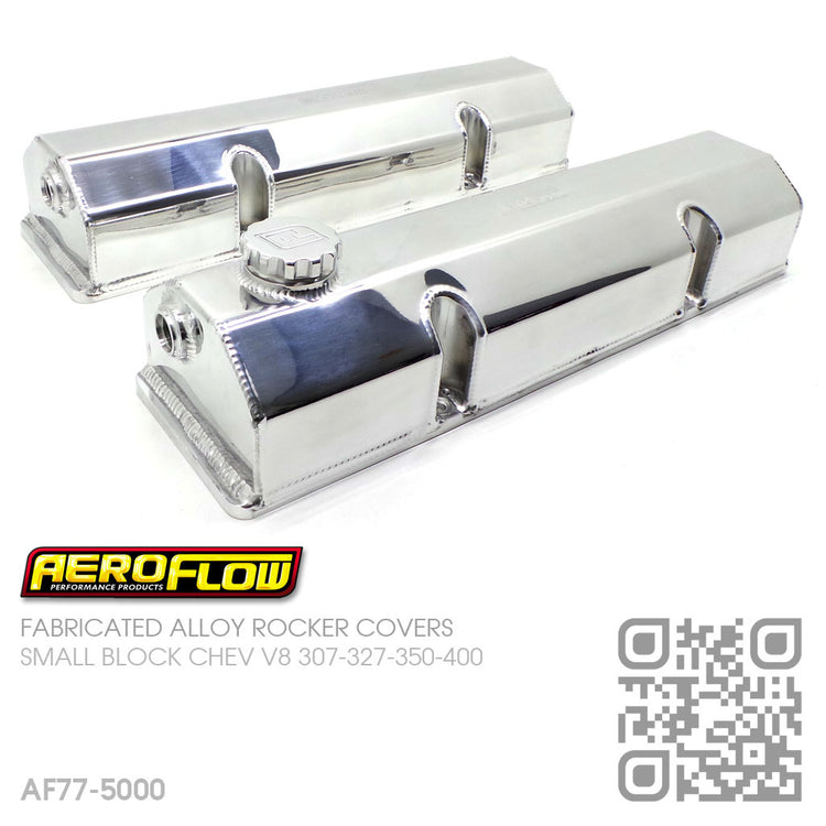 AEROFLOW FABRICATED ALLOY ROCKER COVERS [CHEVY SBC V8 307-327-350-400] POLISHED