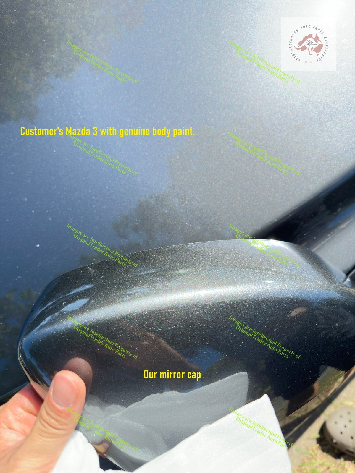 RIGHT Side Mirror Case Cap Housing Mazda 3 BN Series Machine Grey Metallic 46G