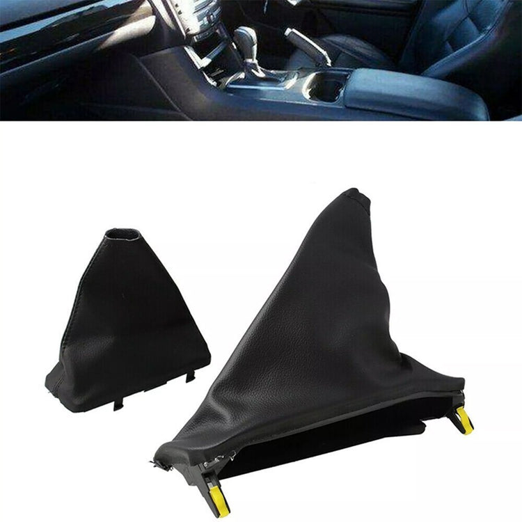 Black Leather T-Bar Handbrake Boot Cover Set Suitable for Ford Falcon 2008–2018