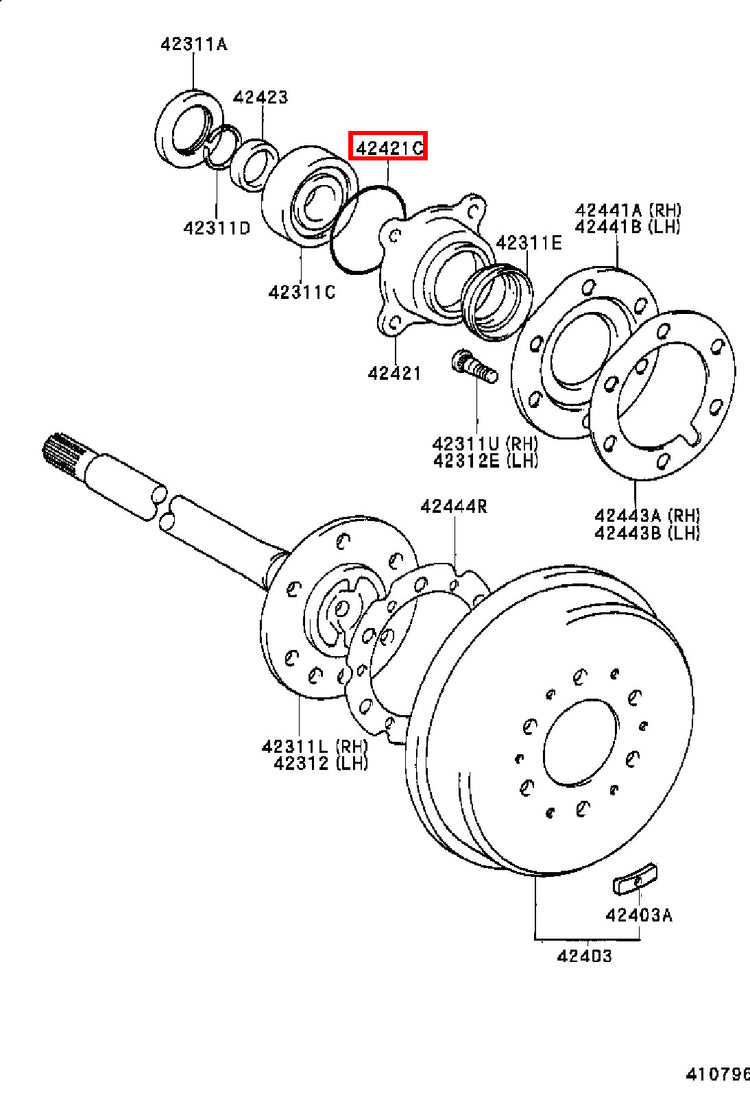 Genuine Tundra VCK40 VCK30 UCK41 UCK40 UCK31 UCK30 Rear Axle Bearing Seal O Ring