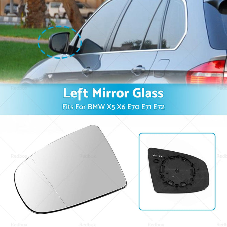 Left Side Mirror Glass Suitable for BMW X5 E70 07-14 X6 E71 08-14