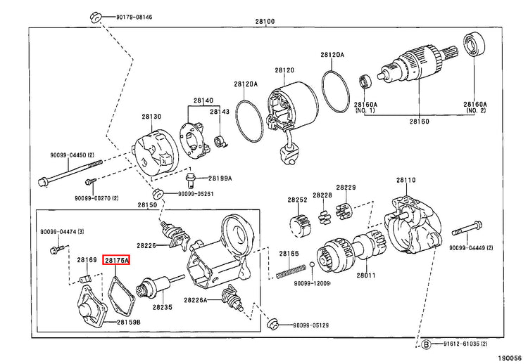 Genuine Camry VCV10 SXV23 SXV20 SXV11 Starter Magnetic Switch Cover Gasket