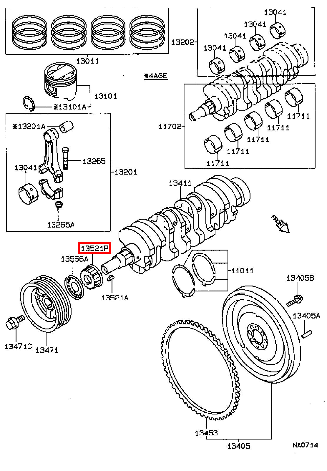 Genuine Celica AT160 4AG 4AGE Crankshaft Timing Gear Sprocket Pulley