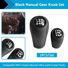 Black Leather Manual Gear Knob Set Suitable for Toyota Camry Corolla 06-13