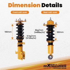 Coilover Suspension Set for Toyota Corolla E120 Matrix 2003-2008