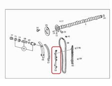 Mercedes M103 - Chain guide sliding rail - 103 052 08 16, 1030520816