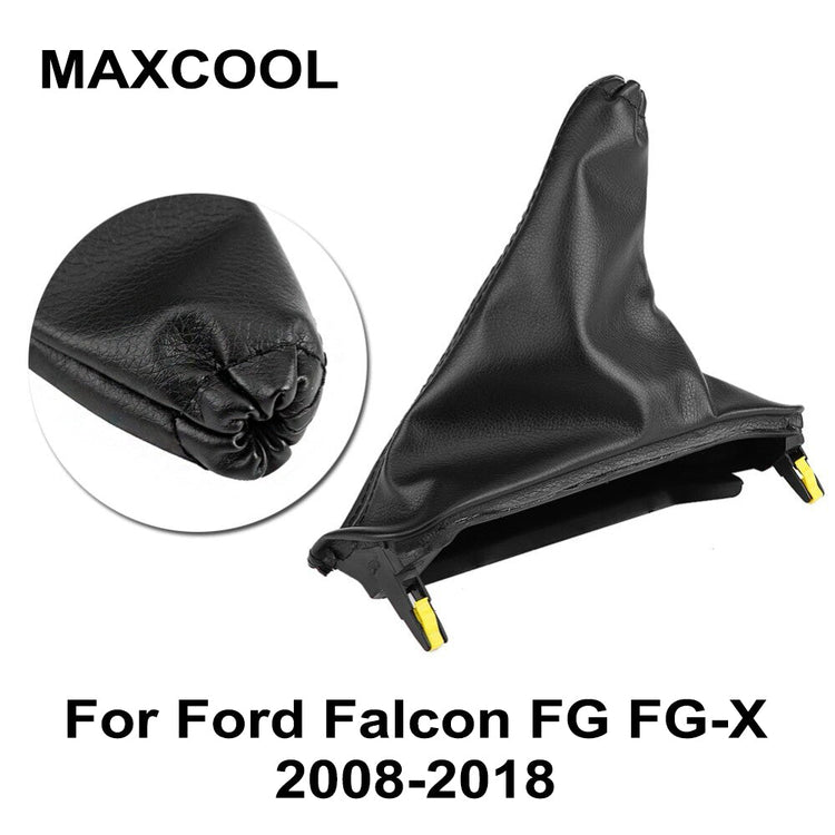 Set Handbrake and T - Bar Boot Cover Black Leather for Ford Falcon FG FG - X 2008~2018 - Frazy's Auto Parts