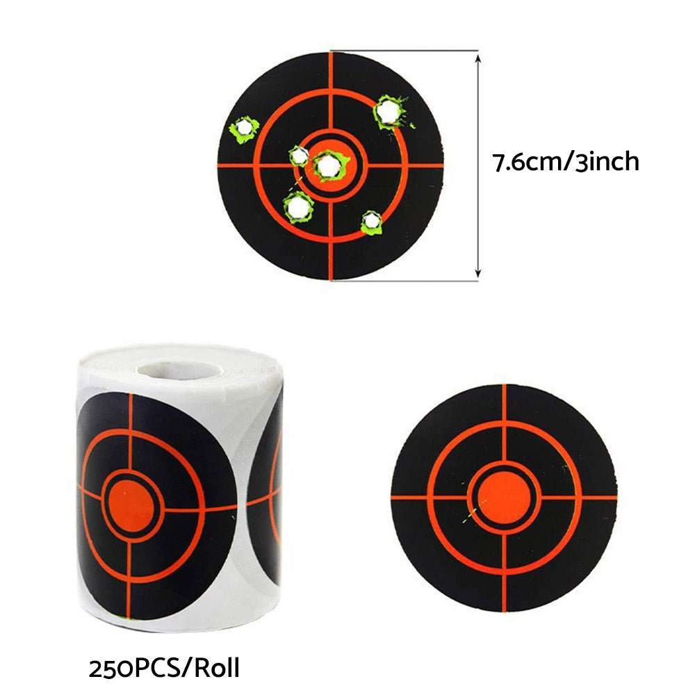 Shooting Target Self Adhesive Target Sticker Targets Splatter Reactive 250X or Roll - Frazy's Auto Parts