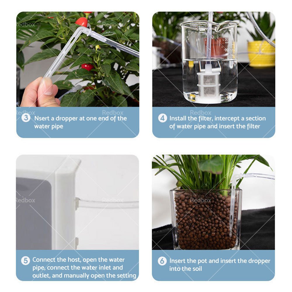 Smart Drip Self Watering System Irrigation Timer kit 10M Solar Power Plant Auto - Frazy's Auto Parts