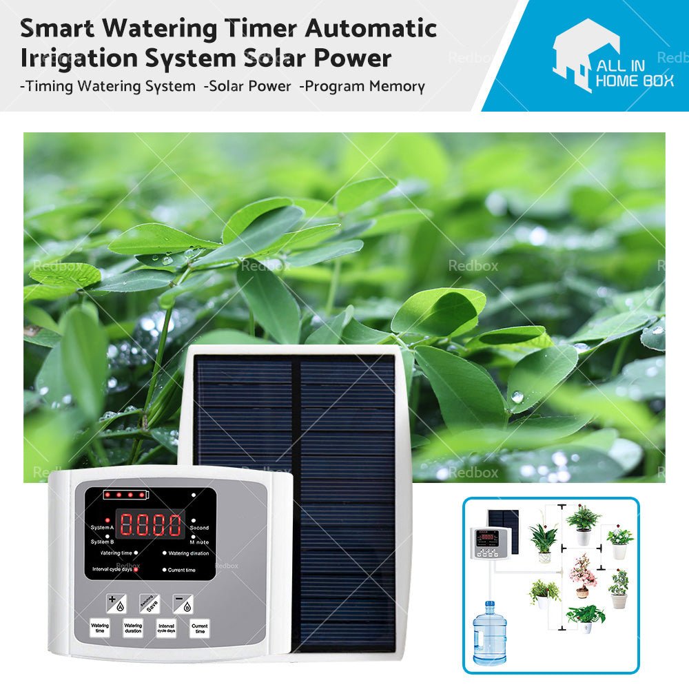 Smart Drip Self Watering System Irrigation Timer kit 10M Solar Power Plant Auto - Frazy's Auto Parts