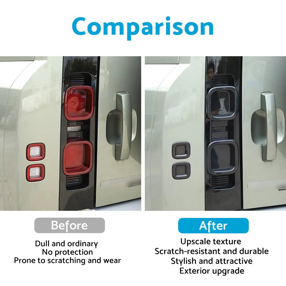 Smoked Blackened Tail Light Cover Suitable For Land Rover Defender 90 110 20 - 22 - Frazy's Auto Parts