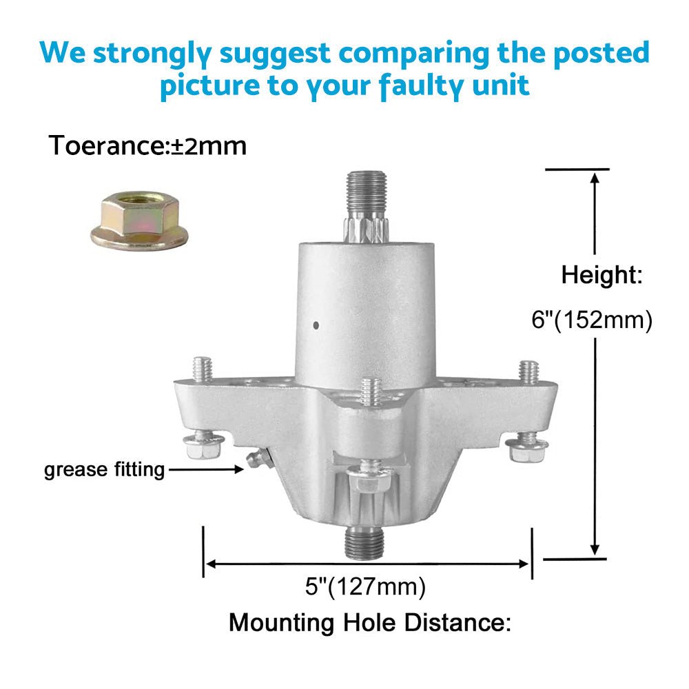 Spindle Assembly Suitable For MTD & Cub Cadet 38 inch 42 inch Deck 618 - 0142 618 - 0138 - Frazy's Auto Parts