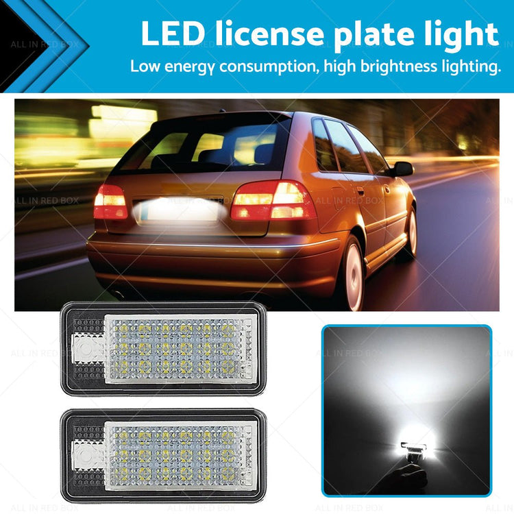 Suitable For Audi A3 A4 S4 B6 B7 LED License Number Plate Light Error Free Units - Frazy's Auto Parts