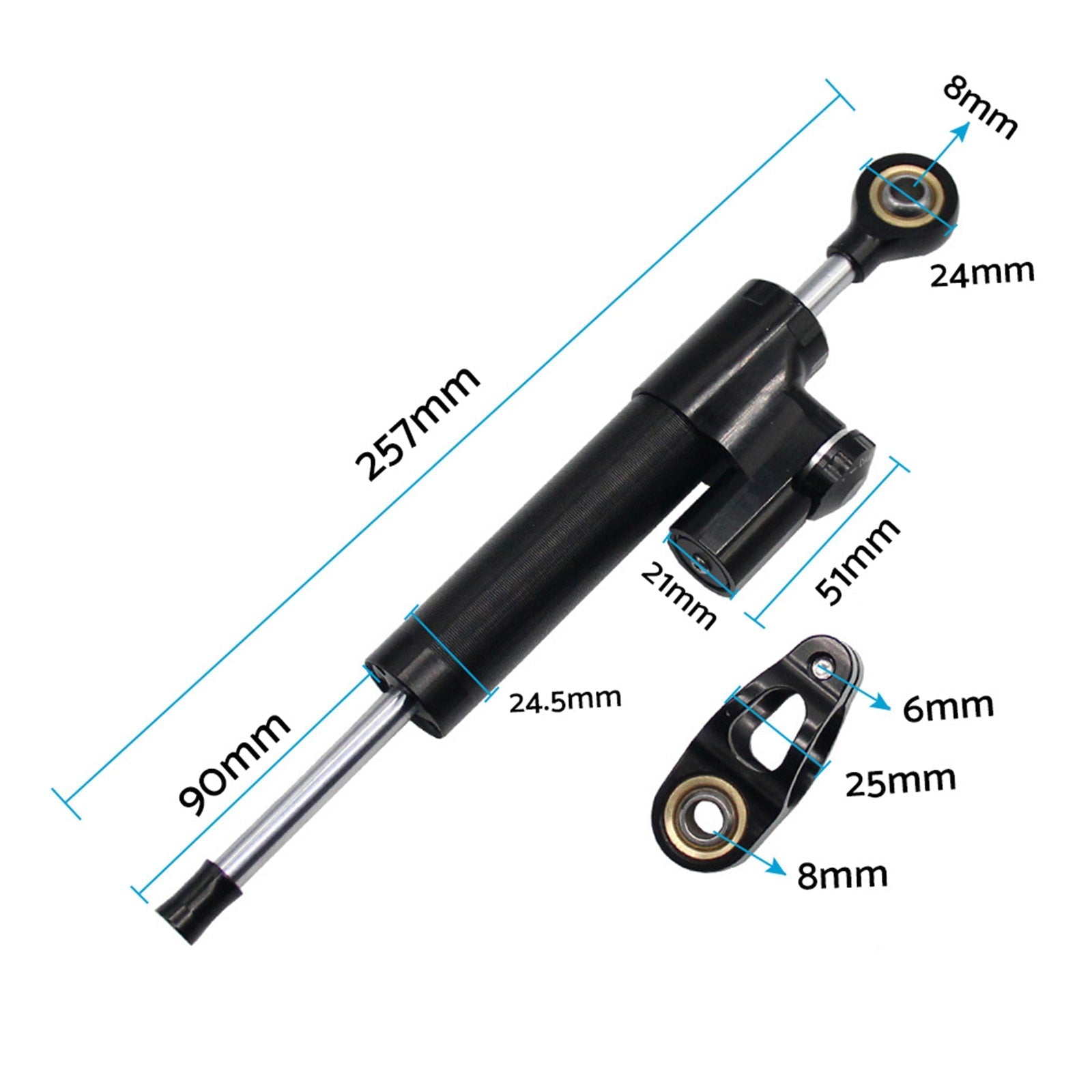 Suitable for Honda Yamaha Kawasaki Motorcycle CNC Steering Damper Stabilizer - Frazy's Auto Parts
