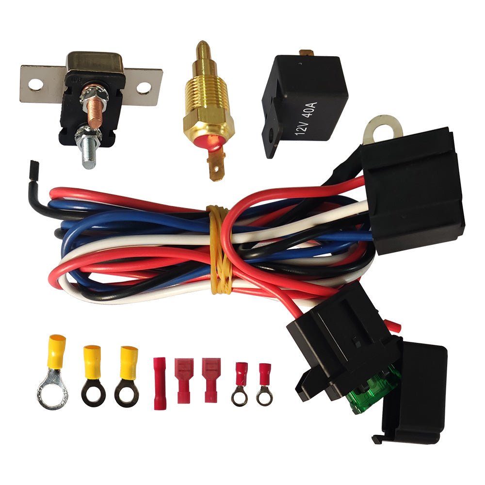 Thermo Radiator Fan Sensor Temp Controller Switch 12V DC Wiring Relay - Frazy's Auto Parts