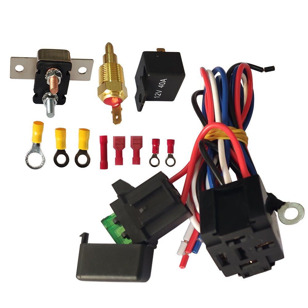 Thermo Radiator Fan Sensor Temp Controller Switch 12V DC Wiring Relay - Frazy's Auto Parts