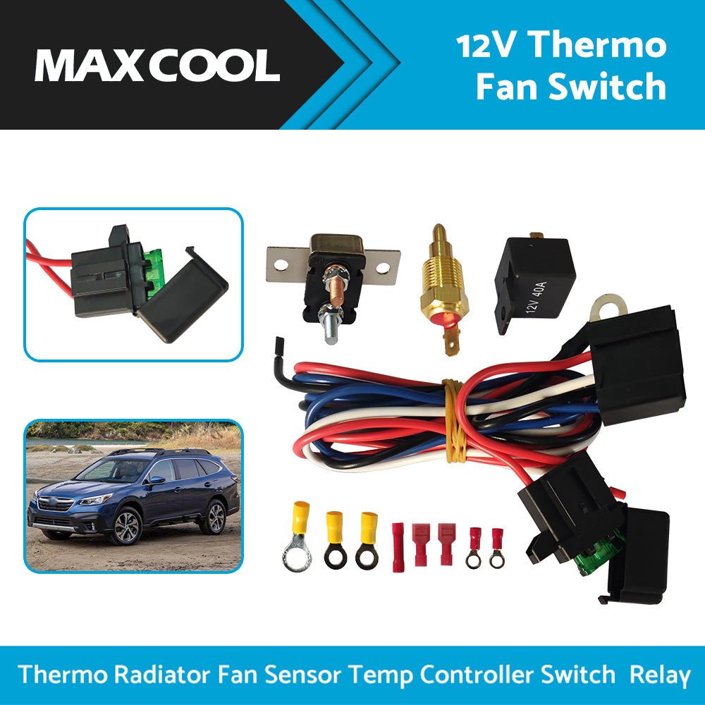 Thermo Radiator Fan Sensor Temp Controller Switch 12V DC Wiring Relay - Frazy's Auto Parts