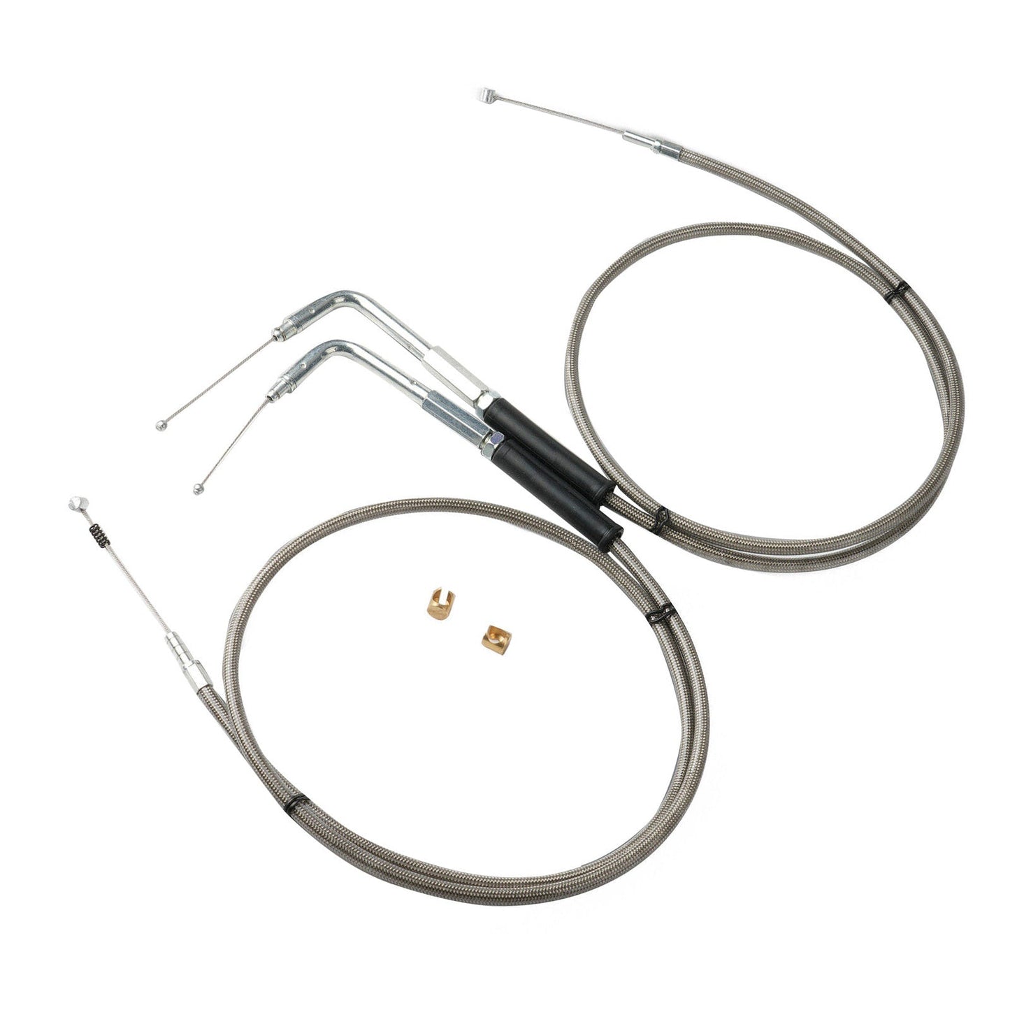 Throttle and Idle Cable Set 56 - 1/2 Stainless Steel Suitable For Harley - Davidson - Frazy's Auto Parts