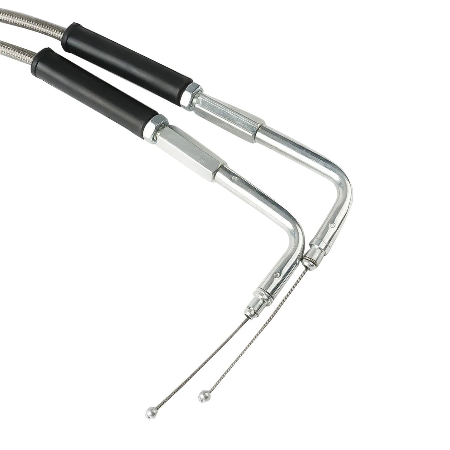 Throttle and Idle Cable Set 56 - 1/2 Stainless Steel Suitable For Harley - Davidson - Frazy's Auto Parts
